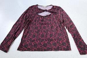 WOMEN'S MICHAEL KORS TWISTED OPEN FRONT TOP CRIMSON RED SZ XL